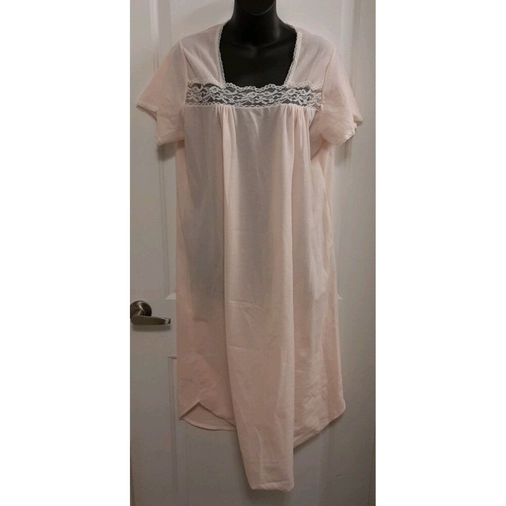 Vintage Cindy Ann Creations Long Nightgown Womens Pink Super Soft Size Large